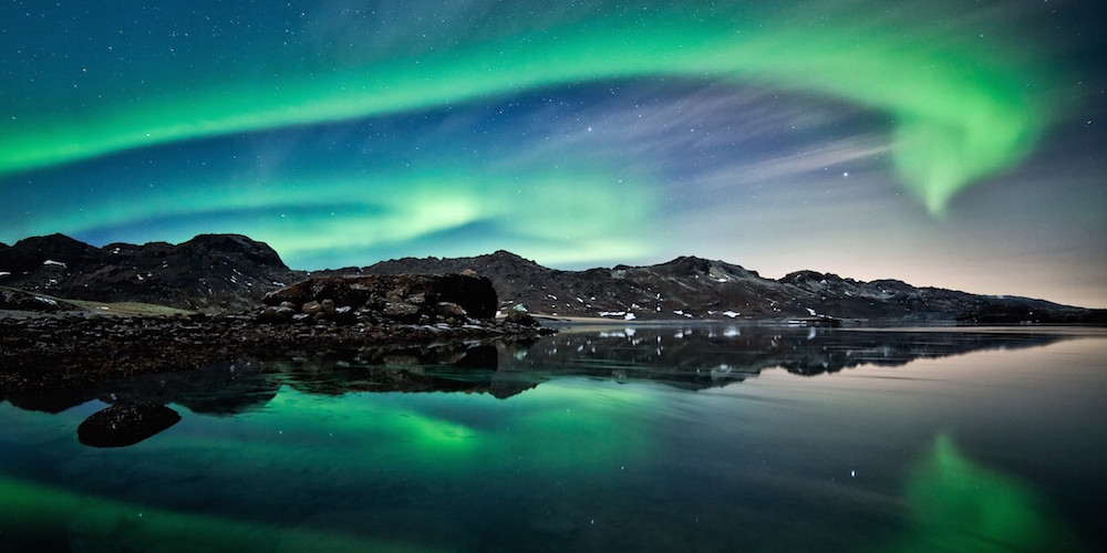 Poollicht gezien vanuit Noorwegen