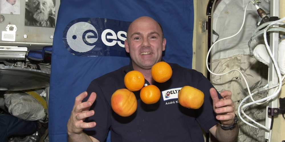 André Kuipers aan boord van het internationale ruimtestation ISS