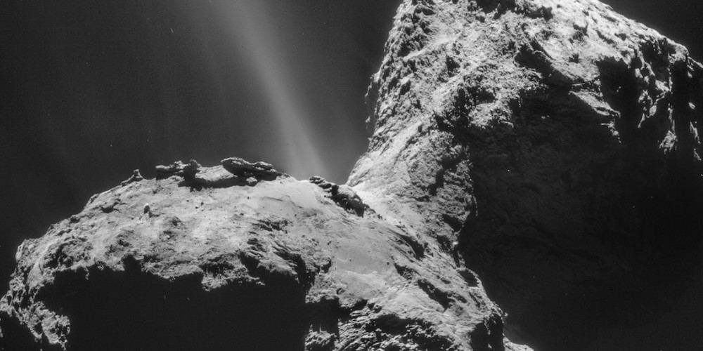 Het oppervlak van komeet 67P/Churyumov-Gerasimenko.