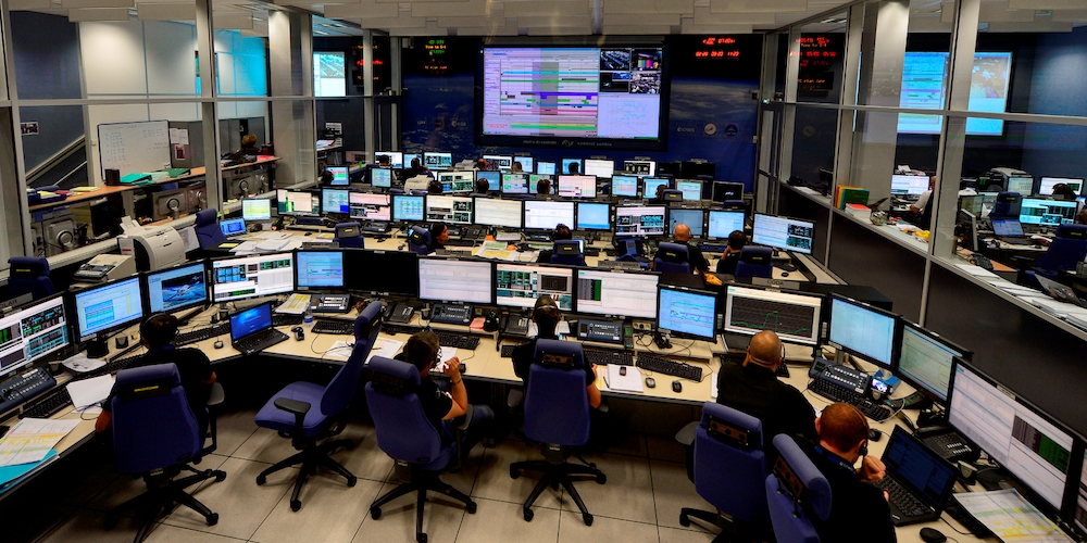 Het ATV controlecentrum in Toulouse.