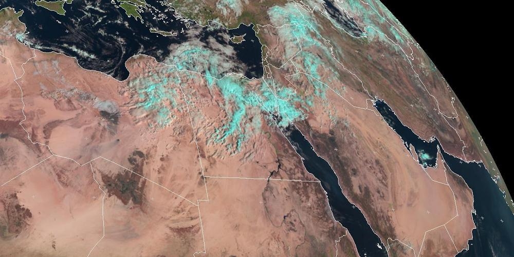 Eén van de vele satellietbeelden die geleverd worden door EUMETSAT