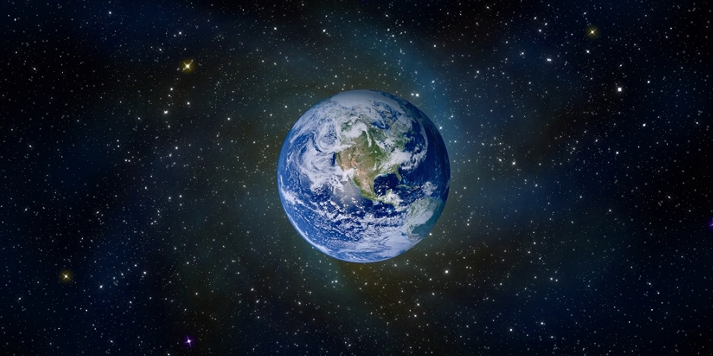 De Aarde gezien vanuit de ruimte