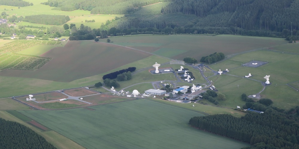 Luchtfoto van het ESA grondstation in Redu
