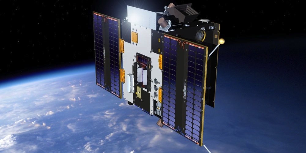 Artistieke impressie van de Proba-2 satelliet in de ruimte