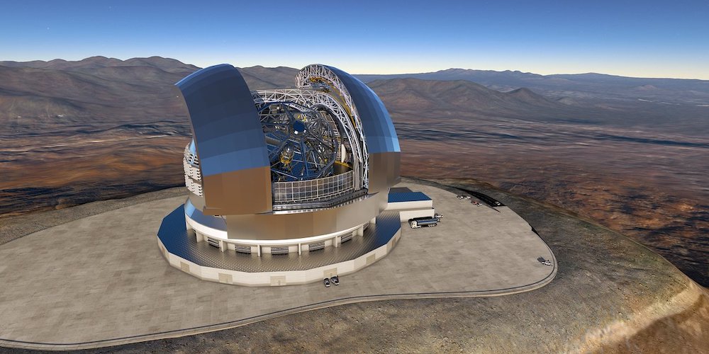 Artistieke impressie van ESO’s Extremely Large Telescope (ELT).