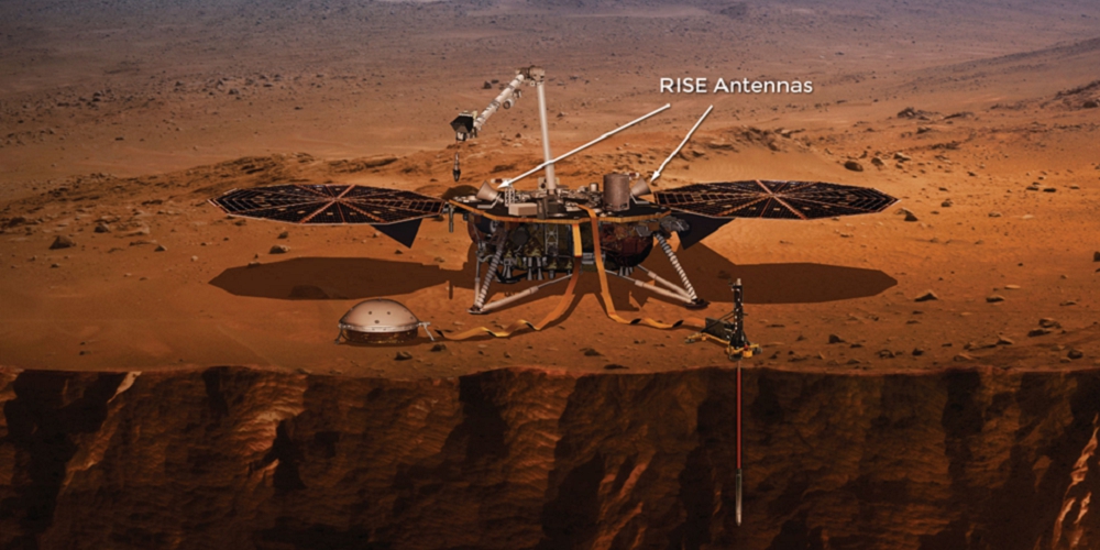 Artistieke impressie van de InSight Marslander