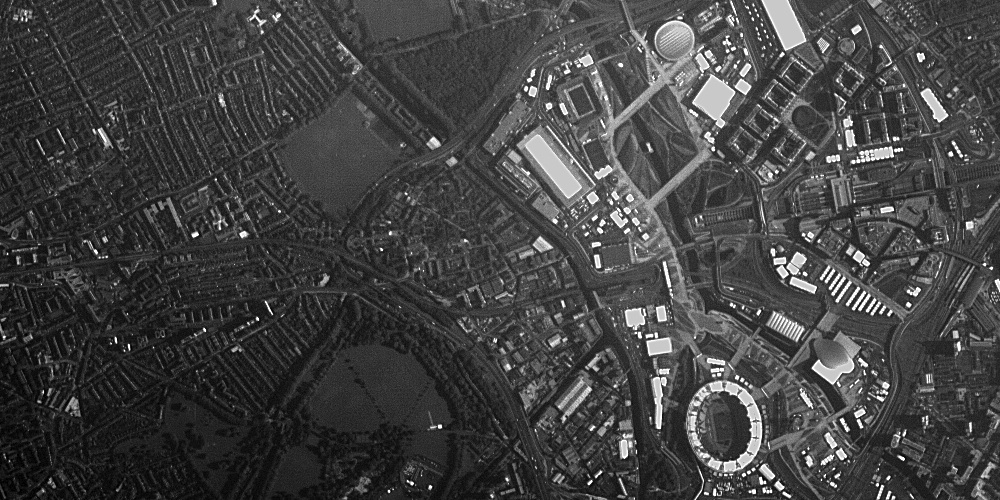 Het Olympisch dorp in Londen gefotografeerd door Proba-1